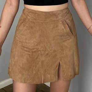 Blank NYC Tan Suede Skirt